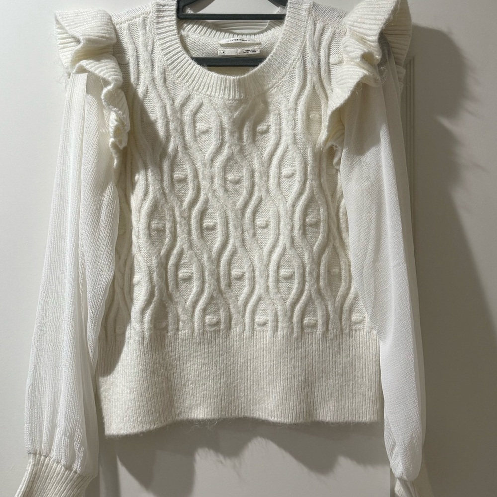 Anthropologie Cream Knit Sweater